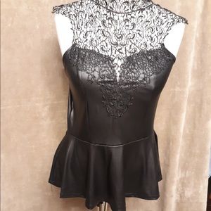 Blush lace black top